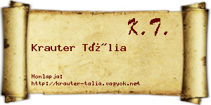 Krauter Tália névjegykártya